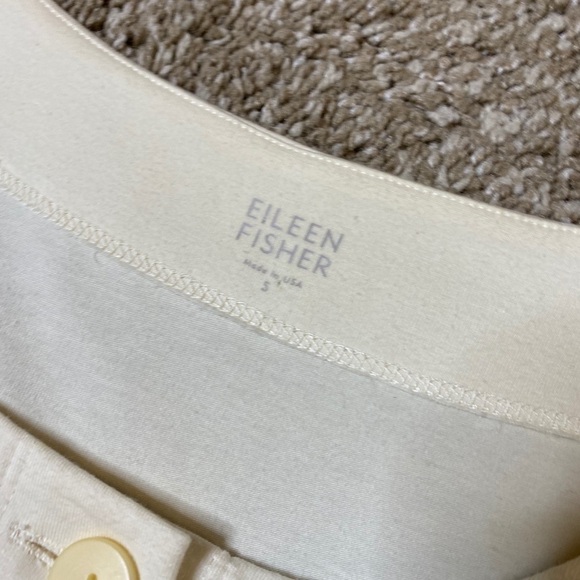 Eileen Fisher Cream Button Down Cardigan - Picture 4 of 8